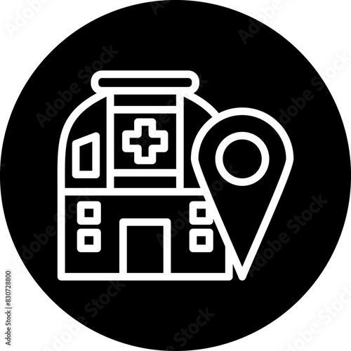 Vector Design Hospital Location Icon Style