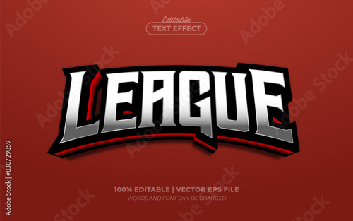 League 3d Editable Text Effect Template Style Premium Vector
