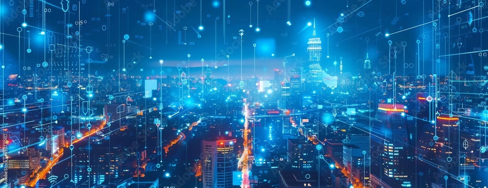 A stunningFu Kan Ye Jing of a. The city isalive with color and light. The captures the energy and excitementof the city.