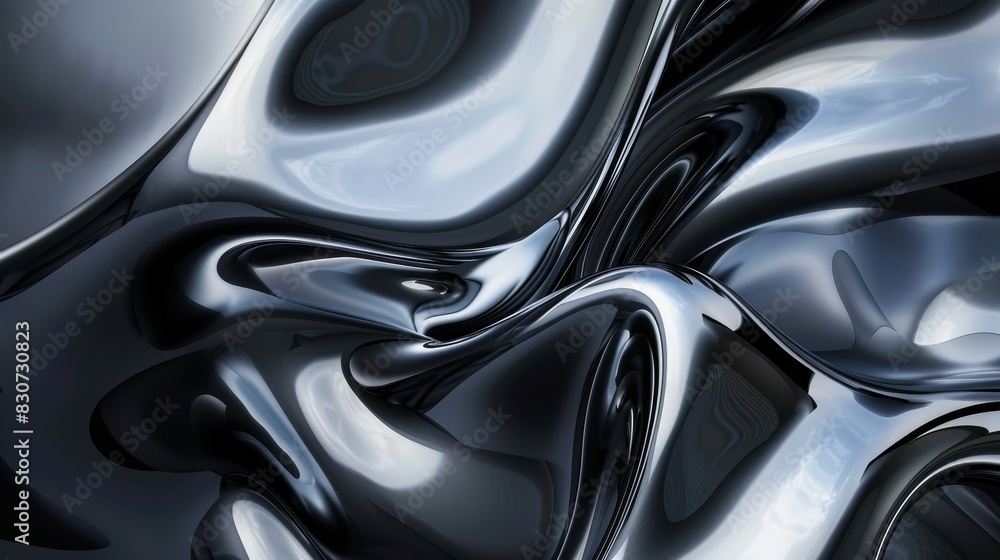 Polished silver form in an abstract composition, focus on, modern elegance, futuristic, Composite, dark gradient background Polished silver form in an abstract composition, focus on, modern elegance, futuristic, Composite, dark gradient background