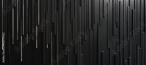 A black background with white lines in the shape of vertical thin straight lines