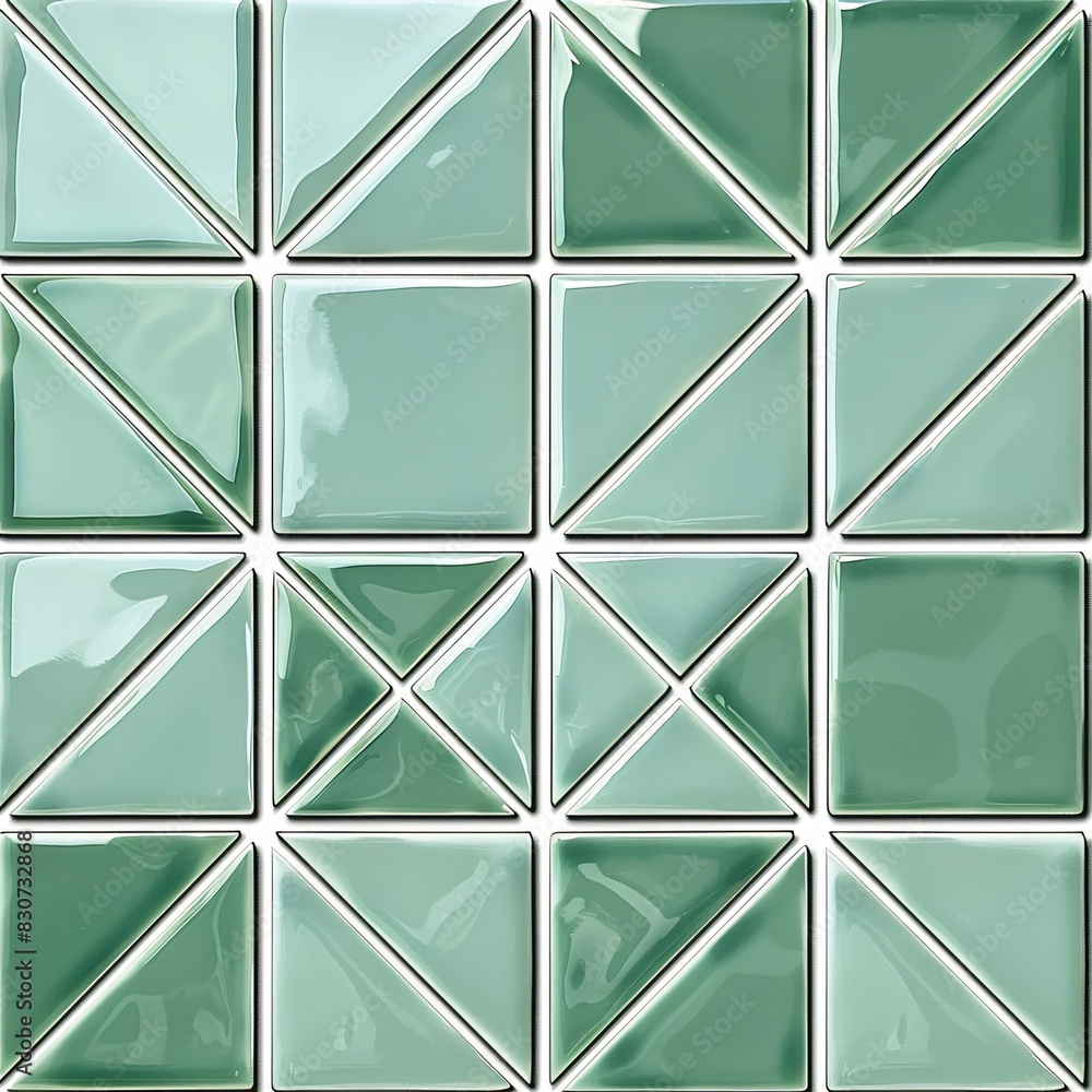 Tiled Design Wall with White Grout Tiled Design Wall with White Grout