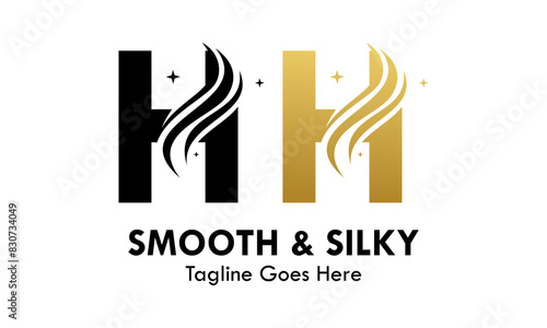Letter h with smooth and silky design template illustration