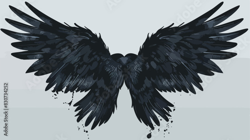 Wings Black Color Vector Illustration vector style vector
