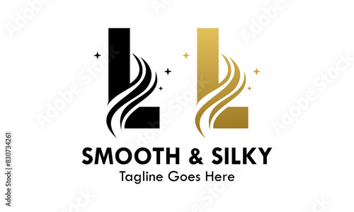 Letter l with smooth and silky design template illustration