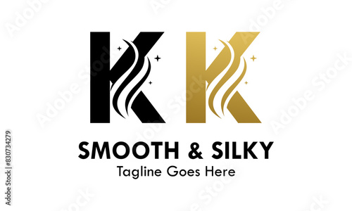 Letter k with smooth and silky design template illustration