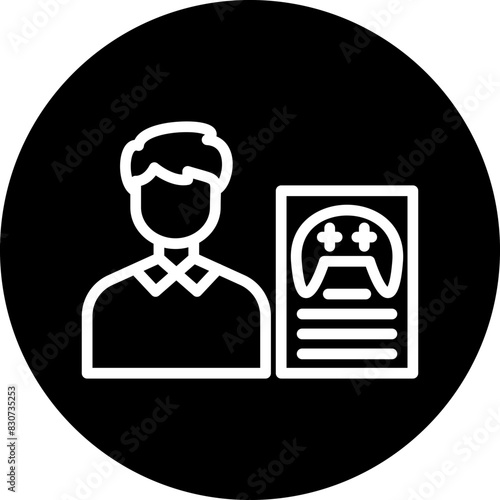 Vector Design Game Script Writer Male Icon Style