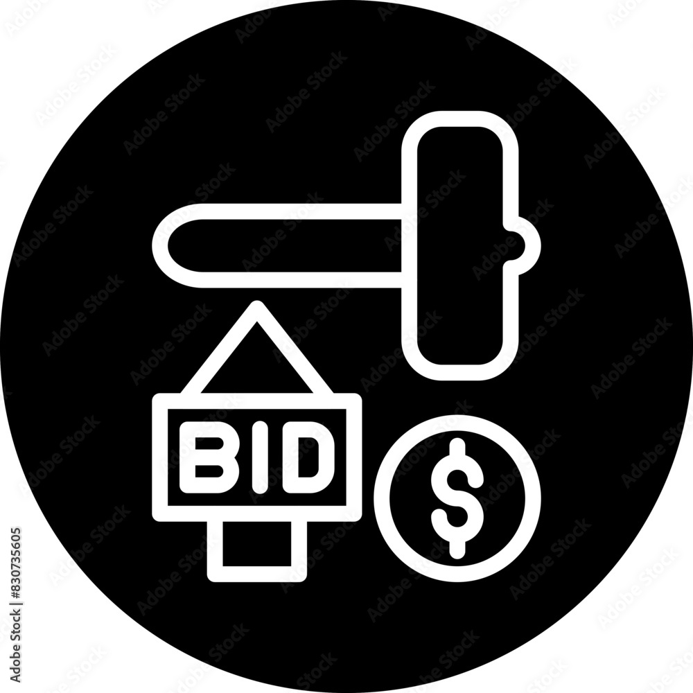 Vector Design Maximum Bid Auction Icon Style Vector Design Maximum Bid Auction Icon Style