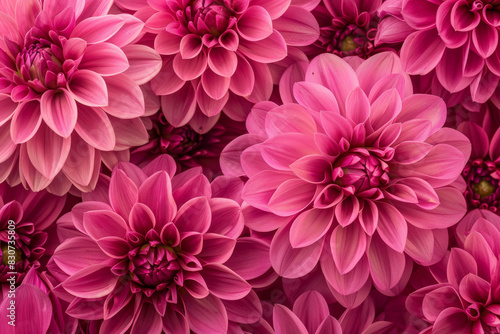 Vibrant Pink Dahlia Flowers in Full Bloom © artem