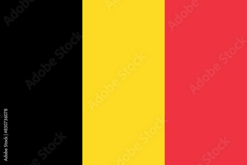 Flag of Belgium. The official national flag of the Kingdom of Belgium. Correct proportions and colors. Vector illustration