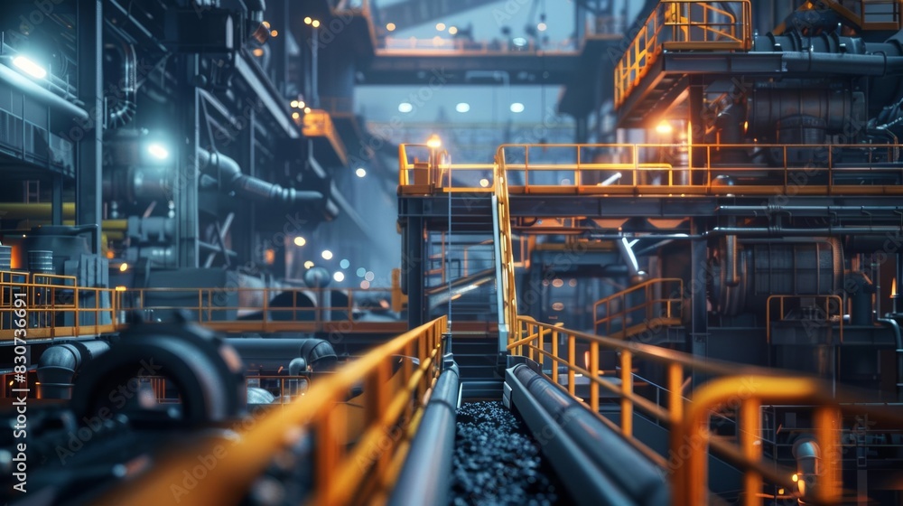 Coal processing plant interior Coal processing plant interior
