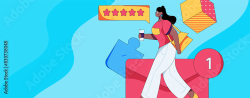 Virtual characters social communication concept business flat vector hand drawn illustration
