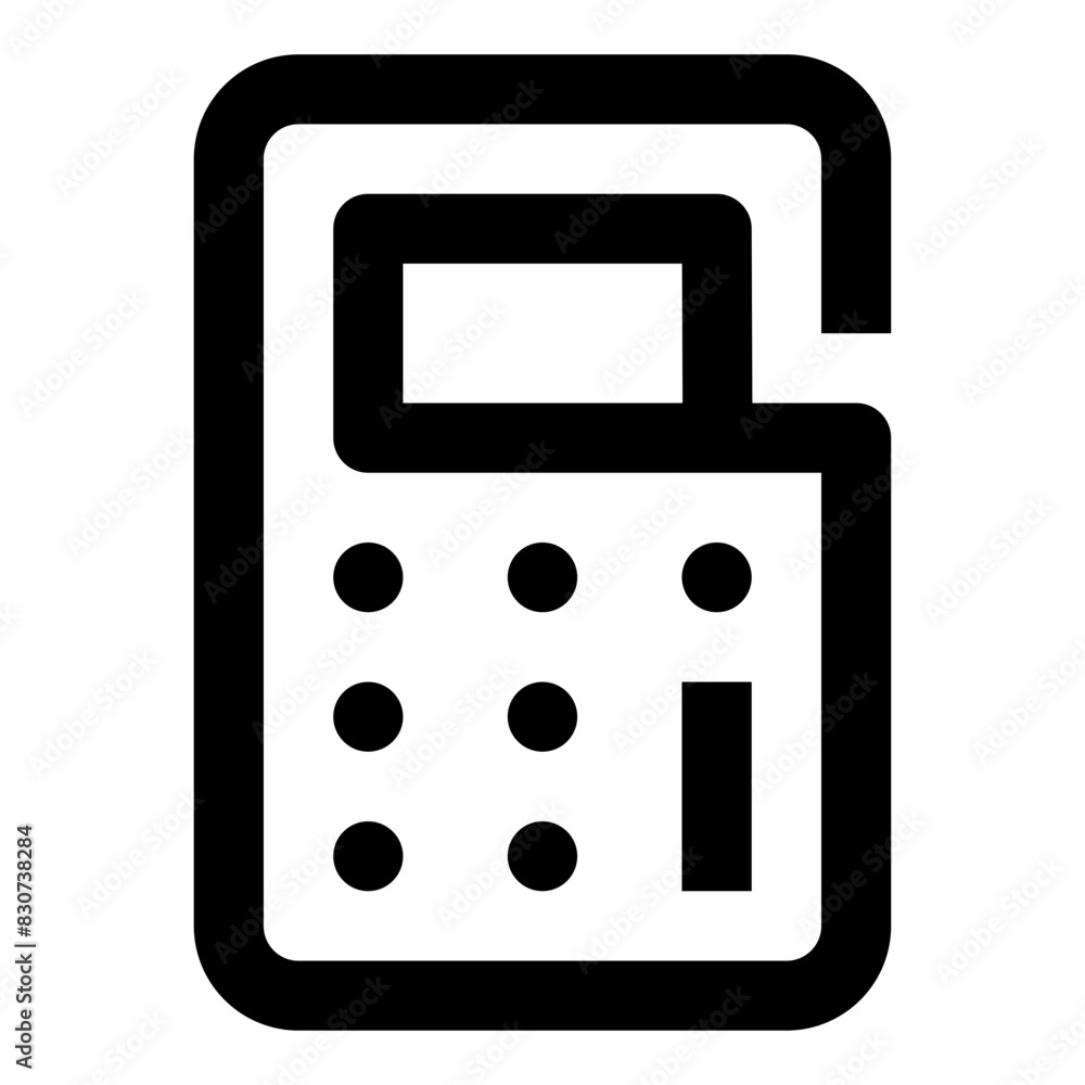 Calculator one line bank and finance icon Calculator one line bank and finance icon