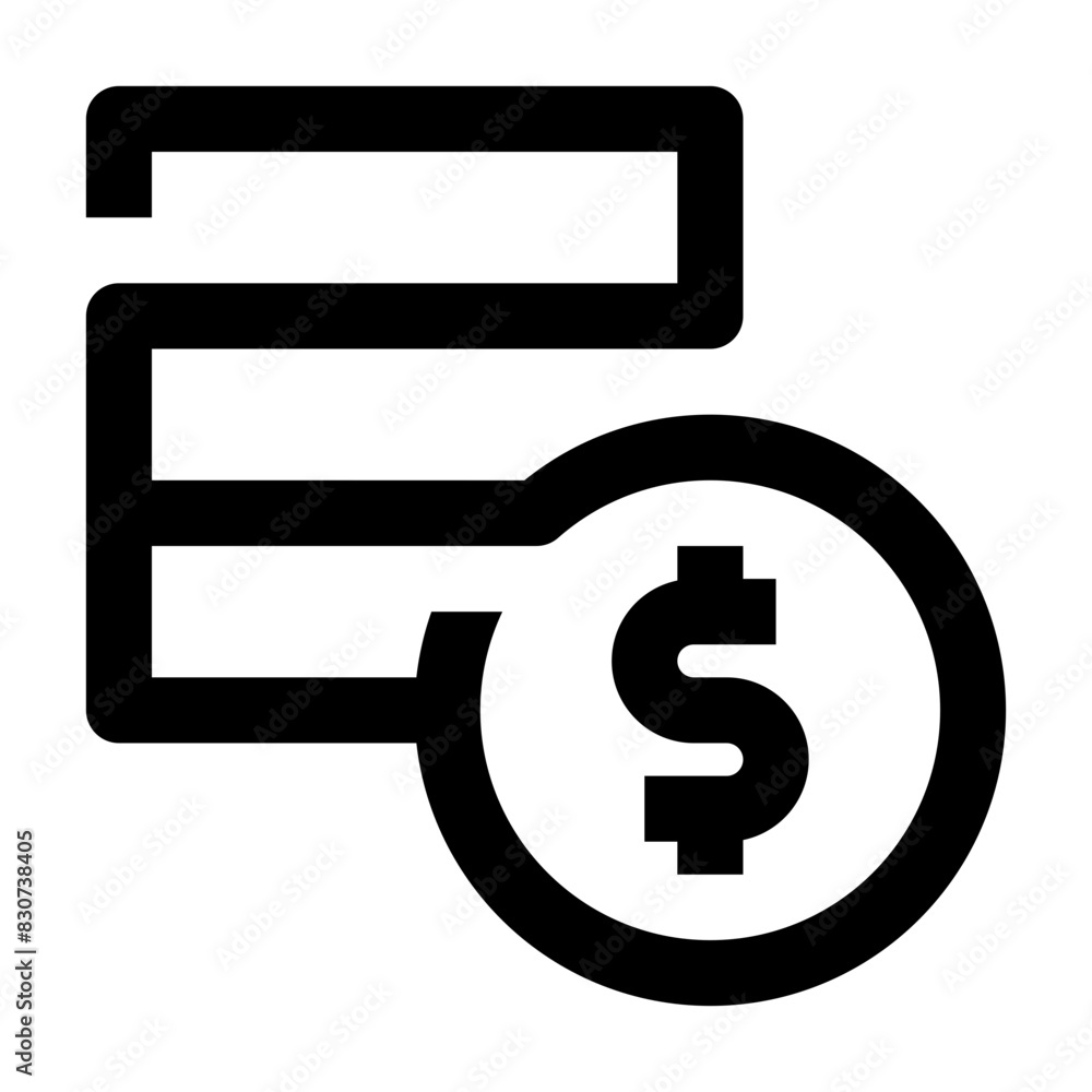 coin stack one line bank and finance icon coin stack one line bank and finance icon