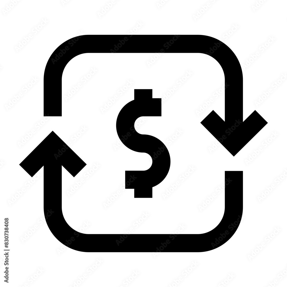 change currency one line bank and finance icon change currency one line bank and finance icon