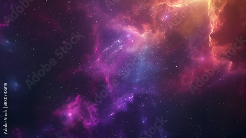 Galaxy theme with vibrant nebulae and sparkling stars