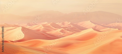 Desert Landscape with Sand Dunes  A vast desert landscape with rolling sand dunes  clear skies