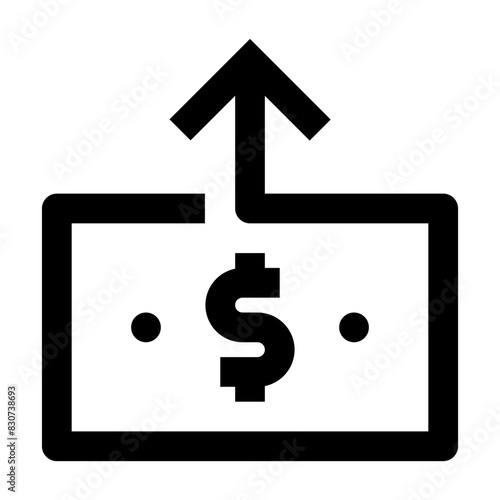 money out outcome one line bank and finance icon