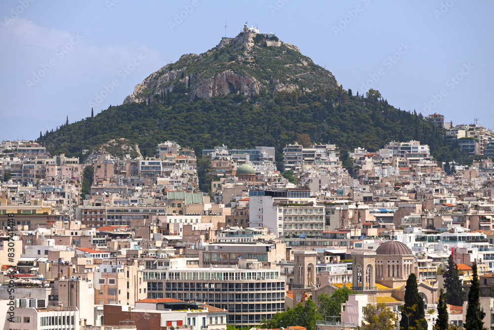 Cityscape of Athens and the Mount Lycabettus