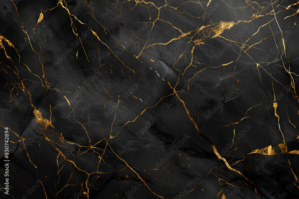 Luxurious Black Marble Texture with Elegant Gold Veins Luxurious Black Marble Texture with Elegant Gold Veins