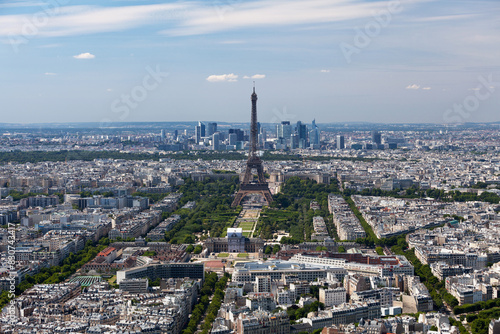 Paris cityscape centered on the Eiffel Tower