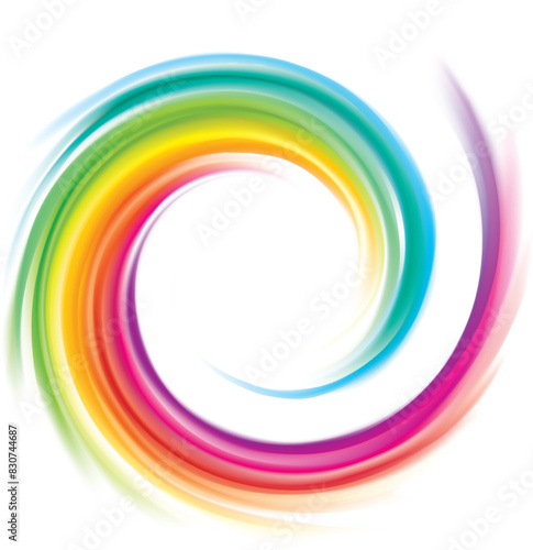 Vector backdrop of spiral rainbow spectrum