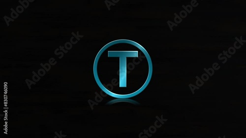 T Logo Video, Logo T tt 3D Text Animation Effects On Black Background photo