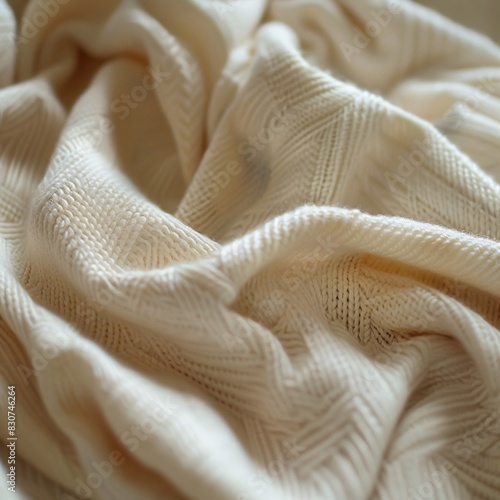 Close-up of Textured Cream Fabric