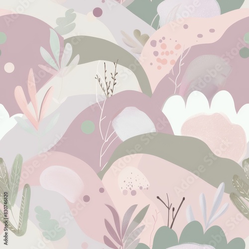 Pastel Abstract Nature Pattern for Serene Background Design
