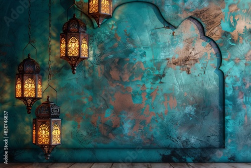 Islamic background with lanterns