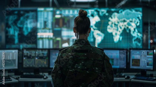 The soldier in control center photo