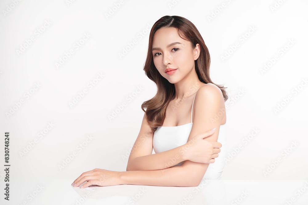 Beautiful young asian woman with clean fresh skin on white background, Face care, Facial treatment, Cosmetology, beauty and spa, Asian women portrait. Beautiful young asian woman with clean fresh skin on white background, Face care, Facial treatment, Cosmetology, beauty and spa, Asian women portrait.