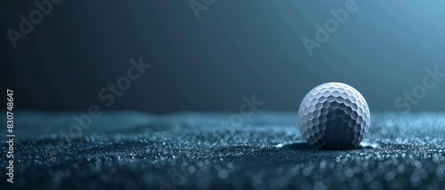 A unique perspective of a golf ball rolling towards the hole