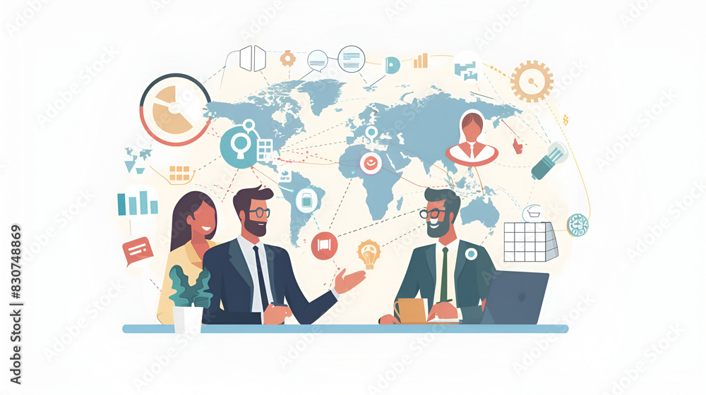 Fototapeta premium Business meetings and making agreements, generative AI 