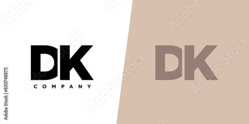 Letter D and K, DK logo design template. Minimal monogram initial based logotype.
