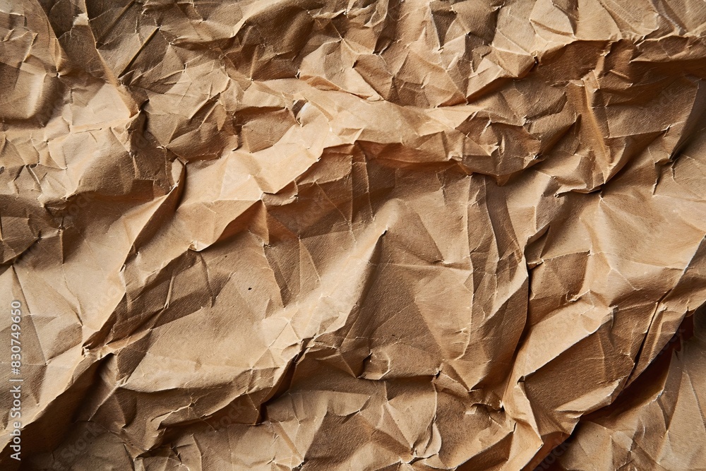 Folded Paper Texture: Abstract Pattern of Crumpled Brown Paper Folded Paper Texture: Abstract Pattern of Crumpled Brown Paper
