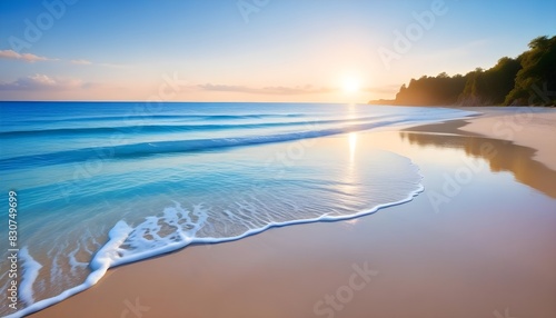 Beautiful beach. blue sky  vibrant  sunlight  aesthetic  