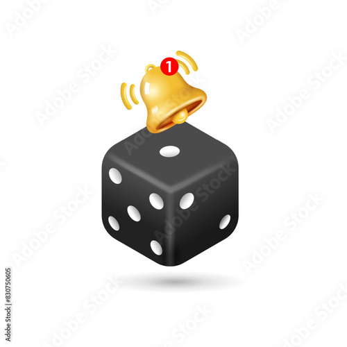 Mobile application icon dice and notification bell