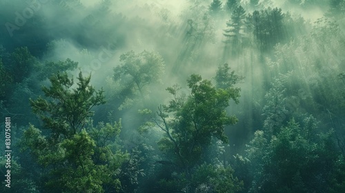 A dense fog rolling over a tranquil forest  creating an ethereal and mystical atmosphere. 8k  full ultra HD  high resolution  cinematic photography