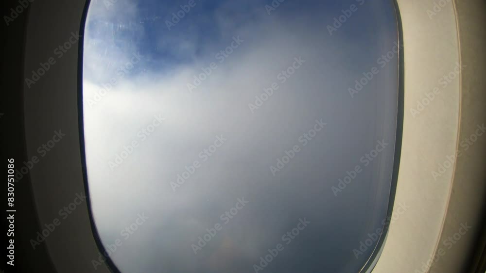 Point Of View Time Lapse Fluffy While Clouds Seen From Airplane Window On Sunny Day - Los Angeles, California Point Of View Time Lapse Fluffy While Clouds Seen From Airplane Window On Sunny Day - Los Angeles, California