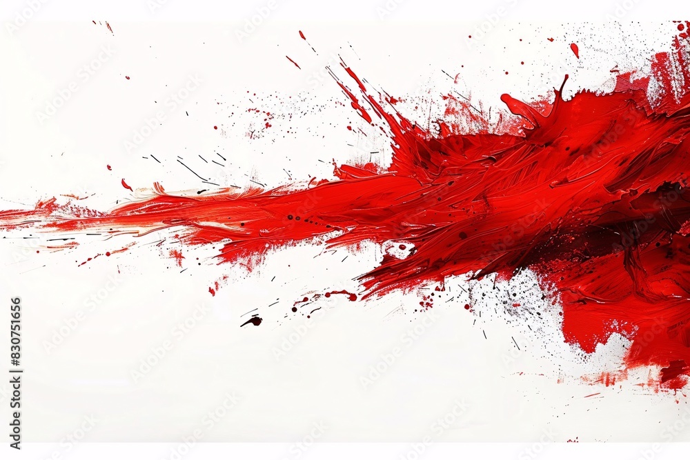 Abstract Art: Expressionistic Painting with Red Splatters