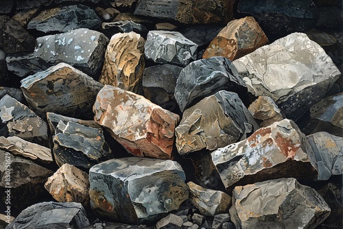 Stone Pile: Abstract Art with a Texture-Focused Approach