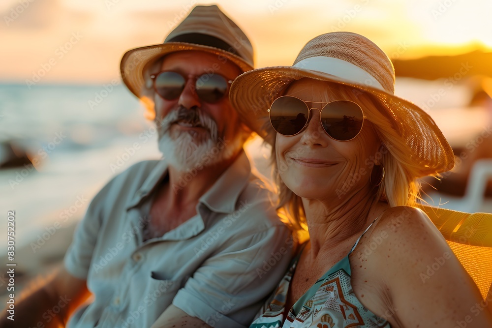 Senior couple enjoying their retirement in a paradise destination. Concept: rest, pension Senior couple enjoying their retirement in a paradise destination. Concept: rest, pension
