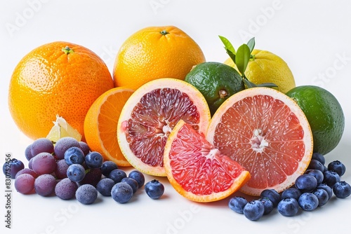 Vibrant Assortment of Fruits  Citrus  Berries  and Tropical Variety