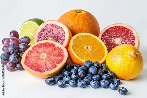 Vibrant Fresh Fruit Display  Citrus and Berries
