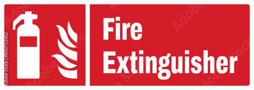 ISO fire prevention safety sign_fire extinguisher landscape size 1/2 a4,a3,a2,a1
