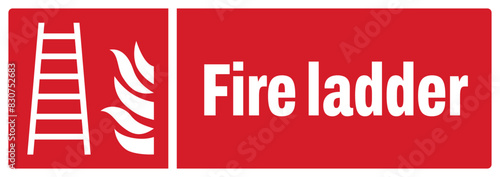 ISO fire prevention safety sign_fire ladder landscape size 1/2 a4,a3,a2,a1