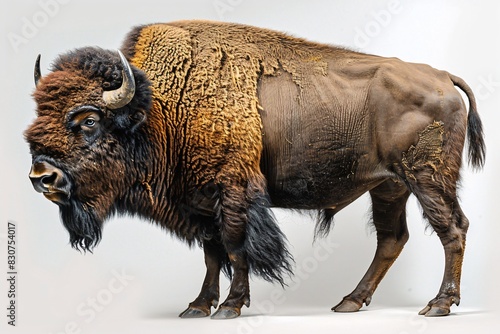 A Taxidermy Bison in a Museum Display photo