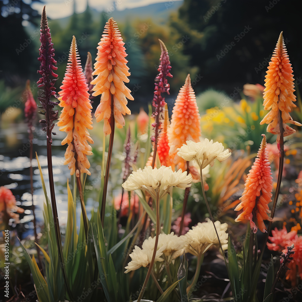 Kniphofia bloom in a garden
Kniphofia bloom in a garden