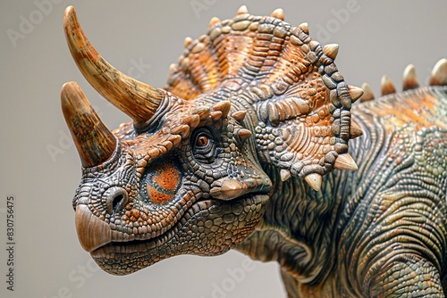 Stylized Art of a Dinosaur-Like Creature with Horns and Detailed Textures photo